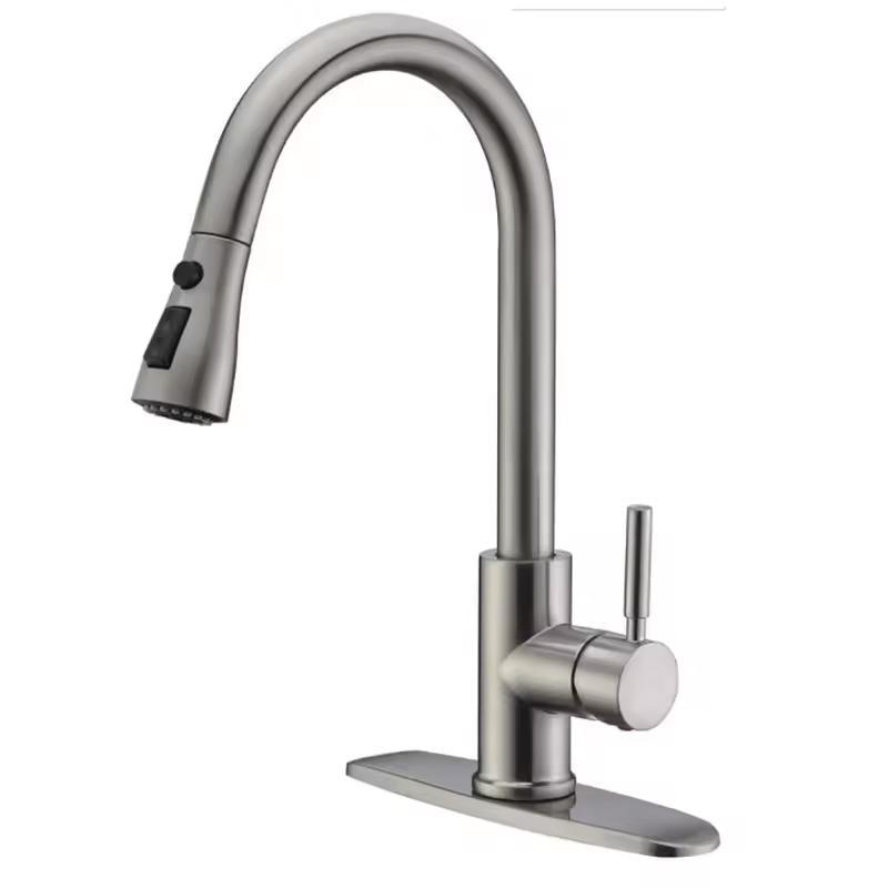 LIZHEN Pull Down Sprayer Stainless Steel Kitchen Sink Faucets  High Water Pressure Kitchen Faucet