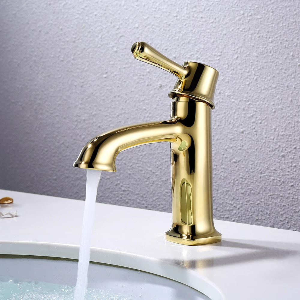 High Quality Bathroom Mixer Hot Cold Basin Tap Single Handle Brushed Basin Faucet Brass Classic Modern