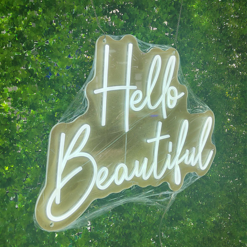 Custom Hello beautiful LED neon sign drop ship neon manufacturer support delivery cash