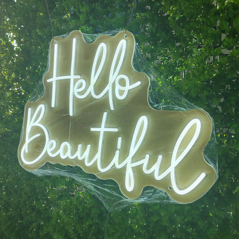 Custom Hello beautiful LED neon sign drop ship neon manufacturer support delivery cash