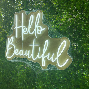 Custom Hello beautiful LED neon sign drop ship neon manufacturer support delivery cash