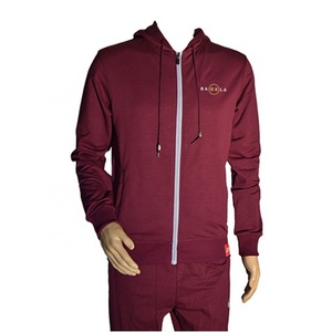 BAQELA X-2 Mens Athletic Full Zip Fleece Maroon color Tracksuit Jogging Sweatsuit Active wear