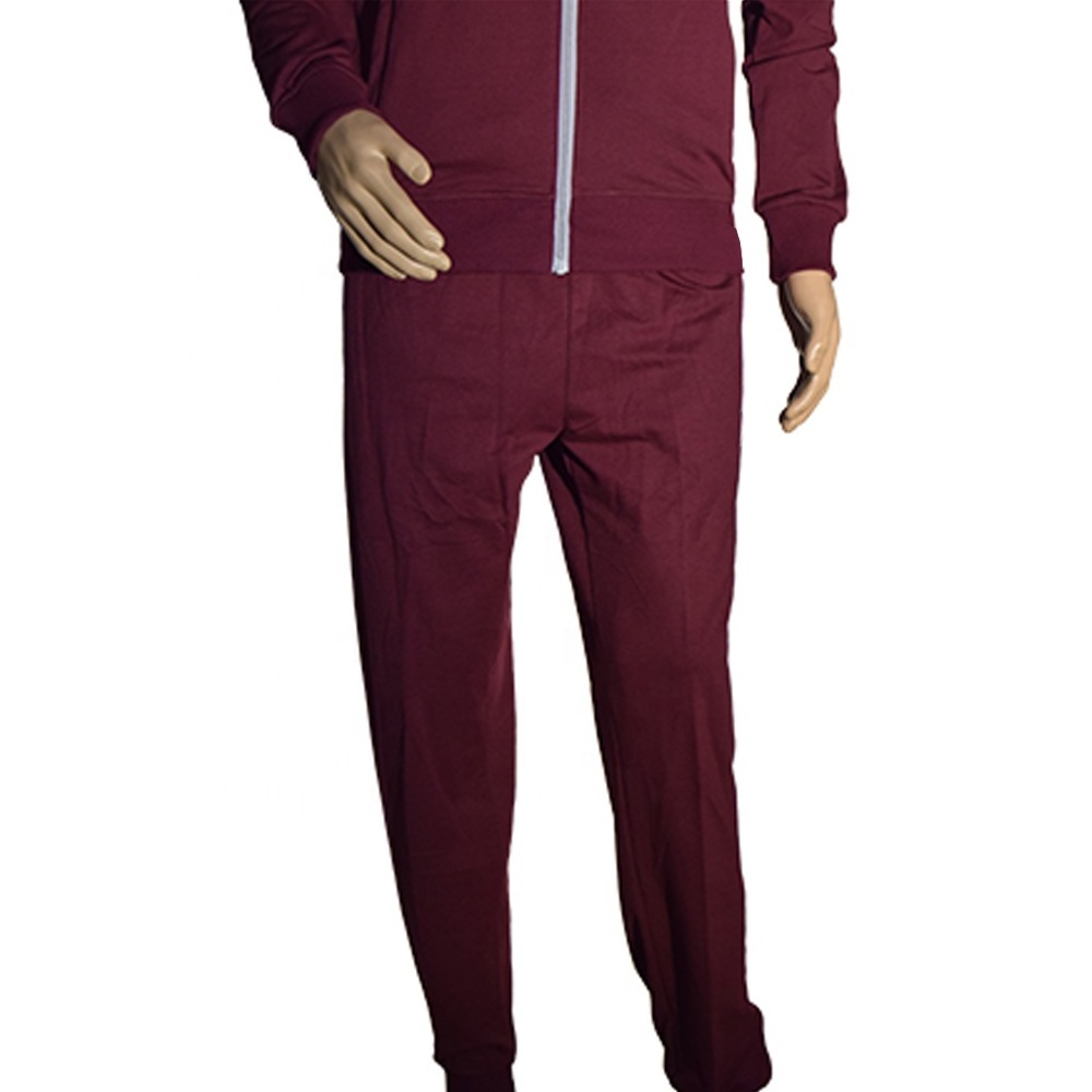 BAQELA X-2 Mens Athletic Full Zip Fleece Maroon color Tracksuit Jogging Sweatsuit Active wear