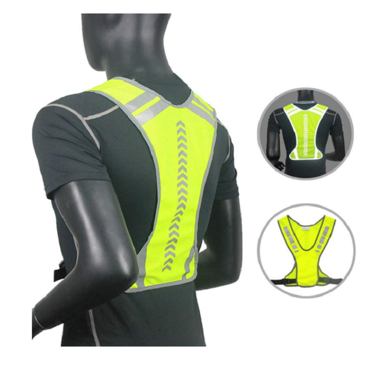 Adjustable Sport Reflective Vest for Running or Cycling, with Pocket, for Adults and Children, Safety Gear for Jogging, Walking