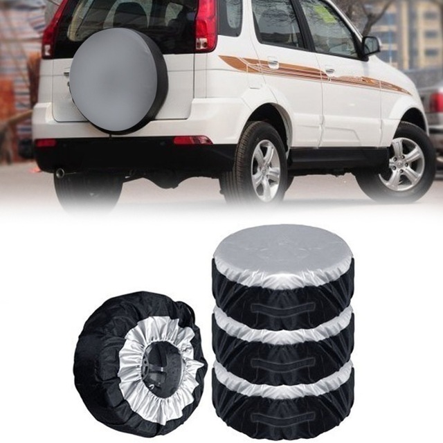 4200D oxford Foldable Spare Waterproof Tire Covers / Protection Covers Storage Tote Bags / Wheel Cover for Car Off Road Truck