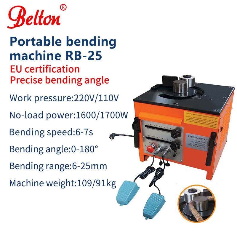 ODETOOLS RB-25 Hydraulic Rebar Bender Steel Round Bar Bending Machine Price