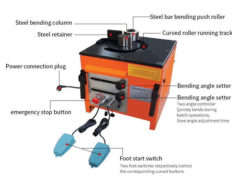 ODETOOLS RB-25 Hydraulic Rebar Bender Steel Round Bar Bending Machine Price