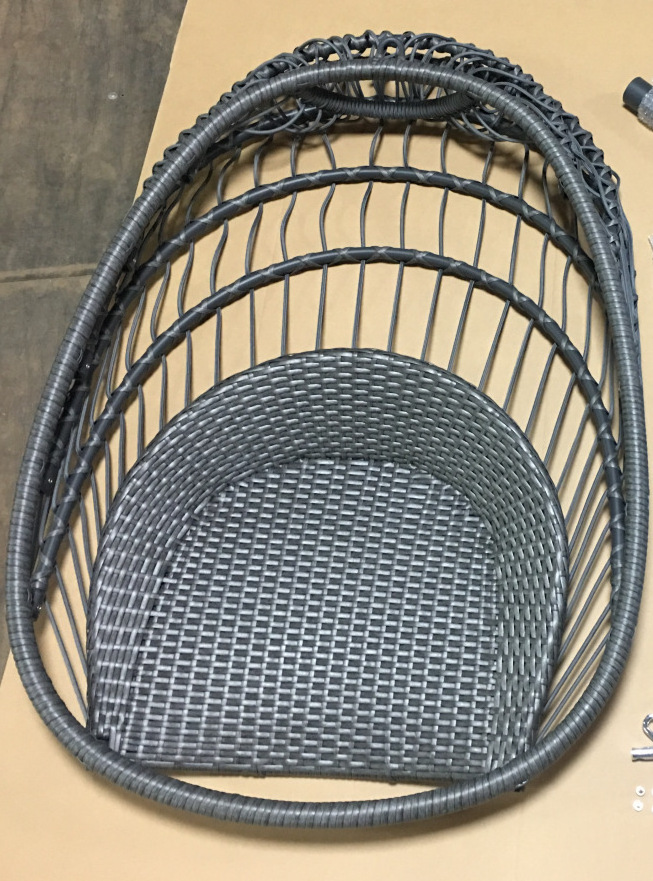 Outdoor Patio Foldable Backyard Wicker Hanging Swing Basket Chair Rattan Steel Swing  Hanging Basket Chair