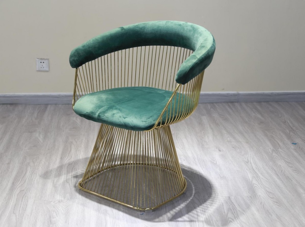 Wholesale Metal Dining Warren Platner Chairs Office Occasional Chairs Velvet Green Armchair Coffee Chair