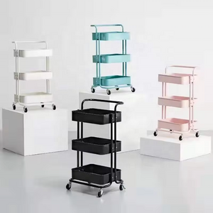 Movable Organizer hair salon trolley cart kitchen rack storage shelf 3 layer Rolling Cart Storage Organizer Shelves with Wheels