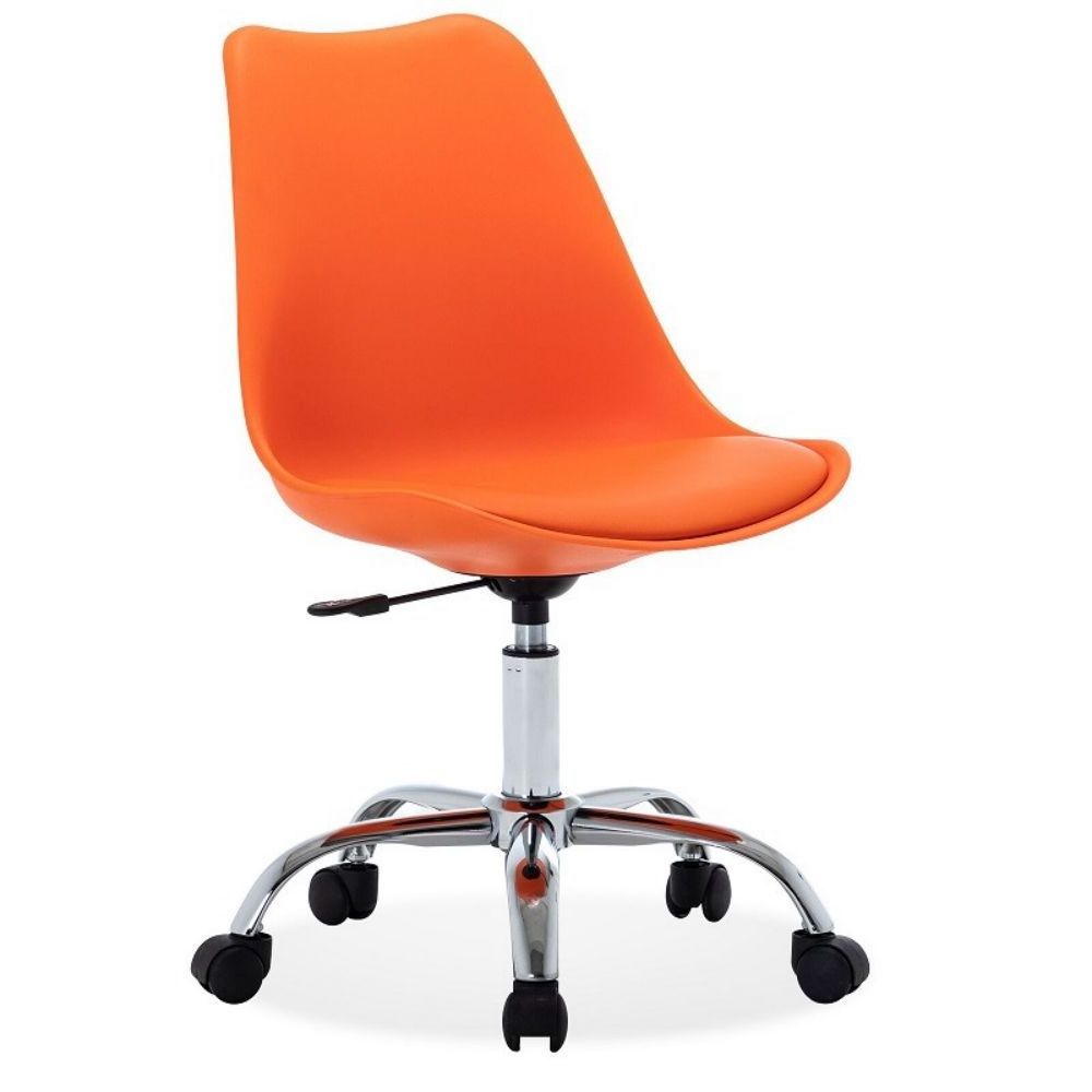 Durable Plastic Leather Swivel Office Furniture With Wheel Base Rotating Swivel Dining Office Chair