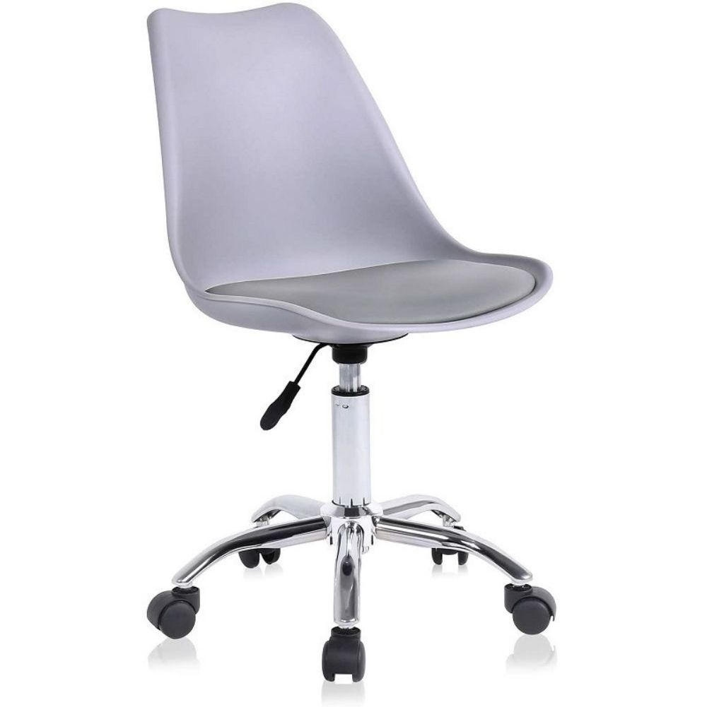 Durable Plastic Leather Swivel Office Furniture With Wheel Base Rotating Swivel Dining Office Chair