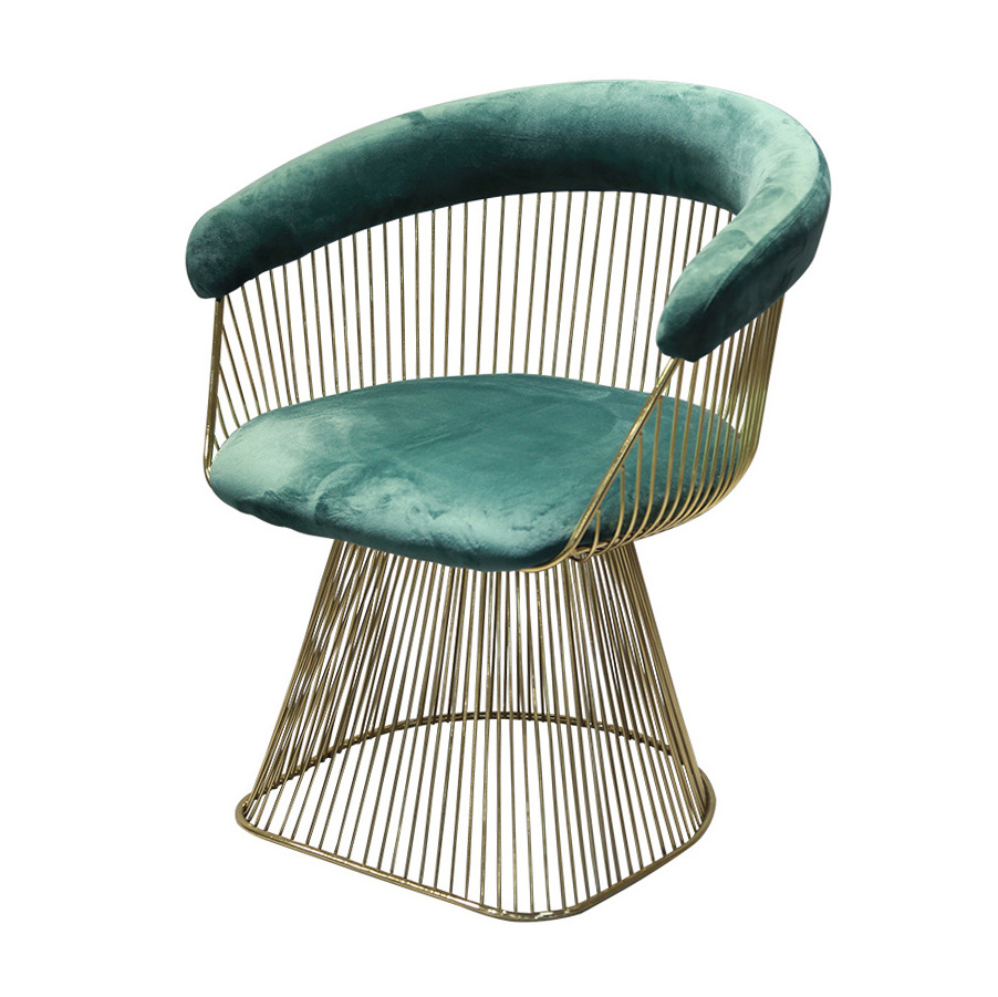 Wholesale Metal Dining Warren Platner Chairs Office Occasional Chairs Velvet Green Armchair Coffee Chair