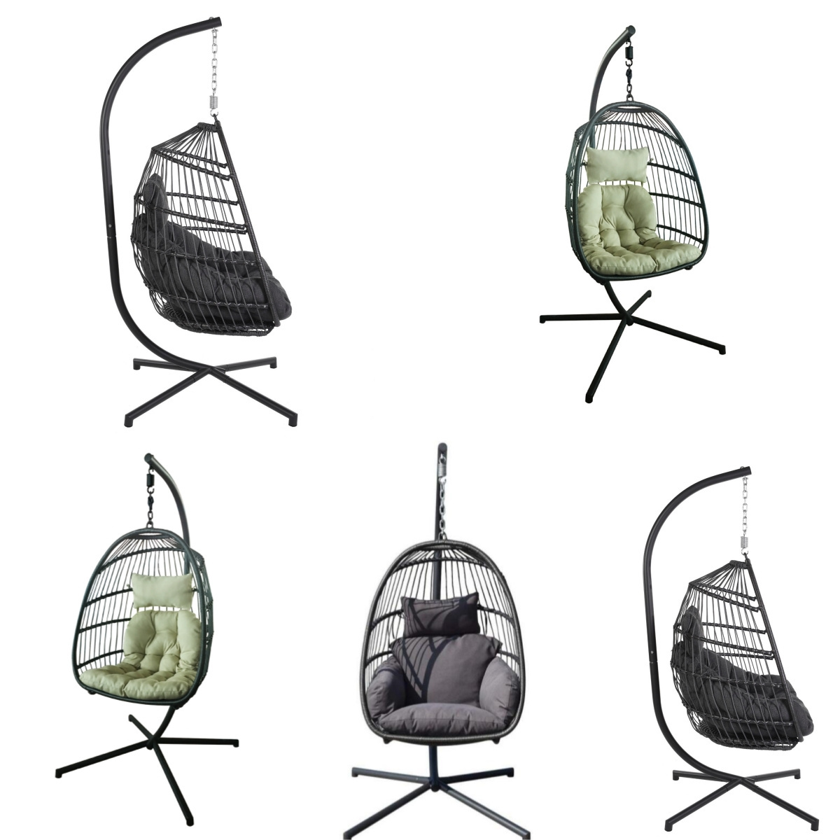 Hanging Basket Thick Pad Garden Indoor Outdoor Balcony Rocking Chair Seat Cushion Folding rattan hanging  Swing Chair