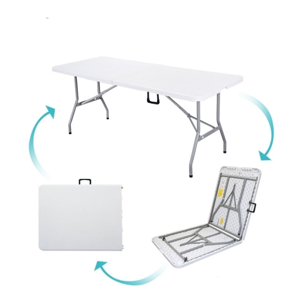 Plastic Folding table rectangle used for banquet outdoor 6ft table wedding folding tables