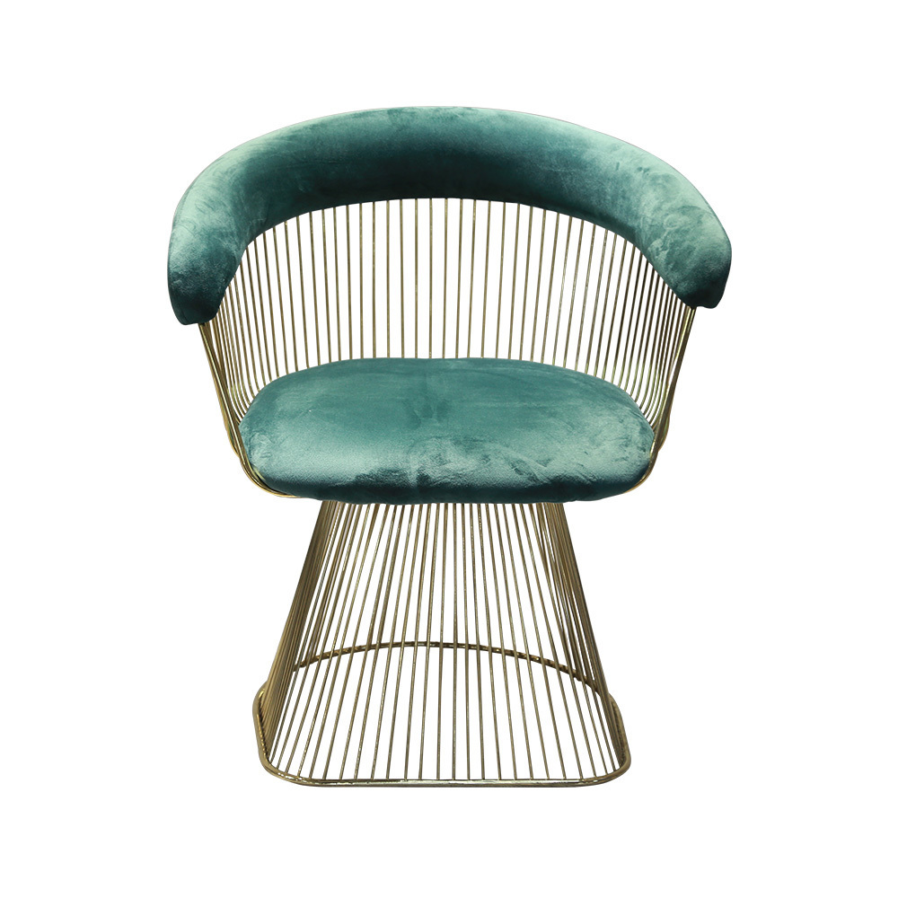 Wholesale Metal Dining Warren Platner Chairs Office Occasional Chairs Velvet Green Armchair Coffee Chair