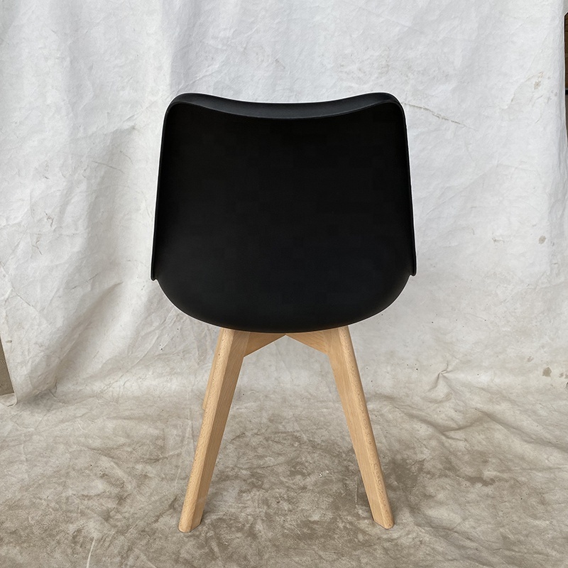 Italian Padded Wooden Chairs Nordic Plastic Molded Side Chair Restaurant Dining Modern Tulip Chair