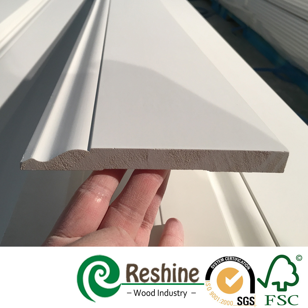 Decorative Finger Joint Wood Window Frame Baseboard Molding