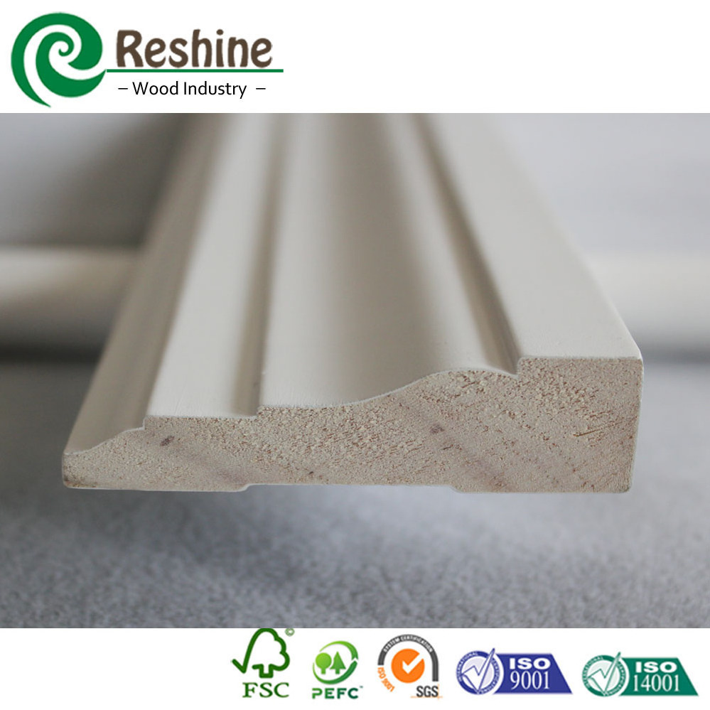 Decorative Finger Joint Wood Window Frame Baseboard Molding