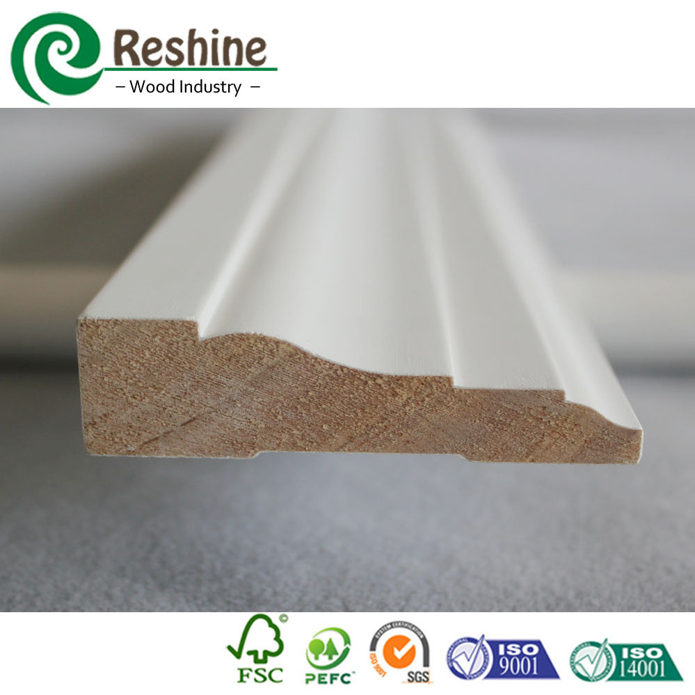 Decorative Finger Joint Wood Window Frame Baseboard Molding