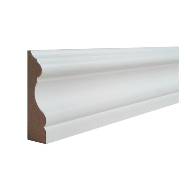 White primed interior door casing wood trim