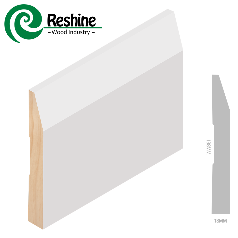 Interior primed pine moulding flooring wood skirting board