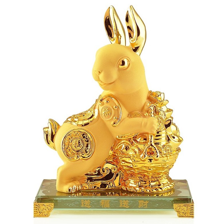 Zodiac Gift Box Home Office Desktop Decorative Statue Gift Custom Resin Frosted Gold Rabbit Dragon Horse Feng Shui Sculpture