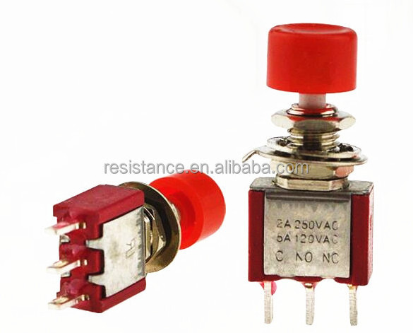 AC 250V 2A/120V 5A Mini Momentary 3 pin Push Button Switch