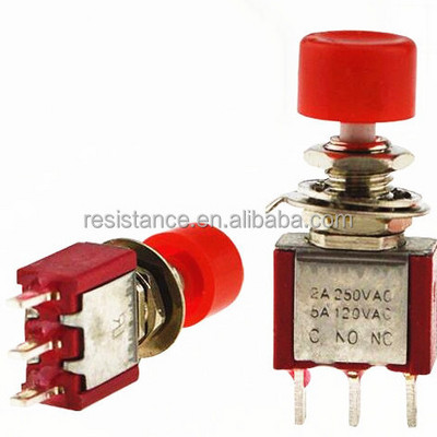 AC 250V 2A/120V 5A Mini Momentary 3 pin Push Button Switch