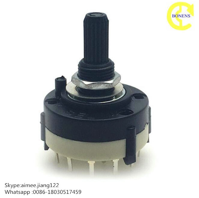 10PCS RS26 Plastic 4 Pole 3 Position Rotary Band Switch 2 Pole6 Position 1 Pole12 Position Handle Length 21MM Axis Band Switch