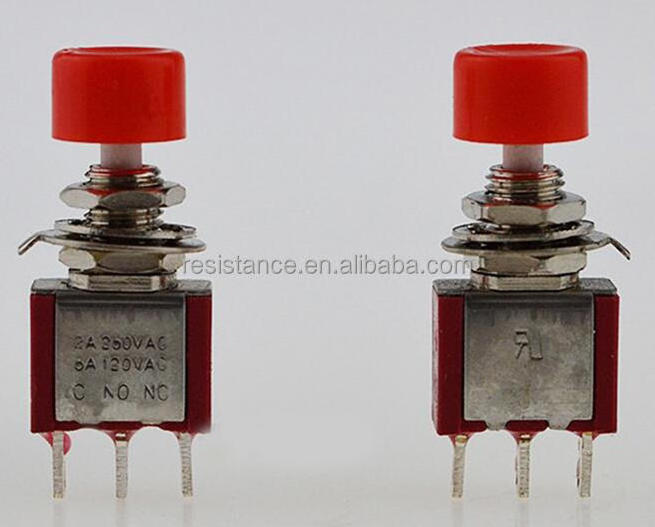 AC 250V 2A/120V 5A Mini Momentary 3 pin Push Button Switch