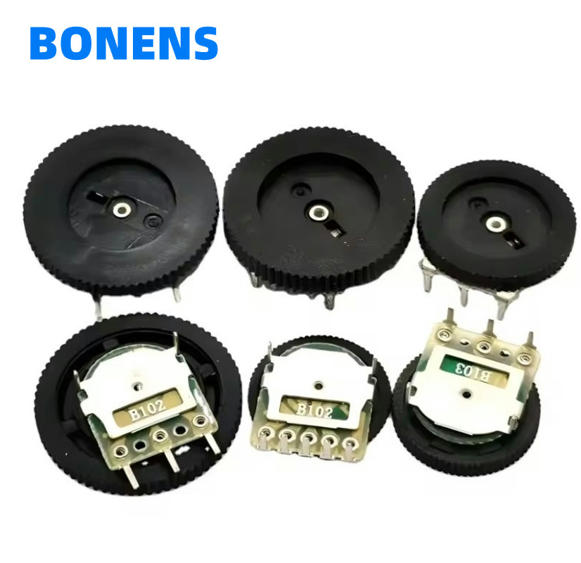 R1001 5k 10k 20k 50k 100k Ohm B103 3 Pin Single Linear Dial Wheel Potentiometer for Audio Stereo Volume Switch Control 16x6mm