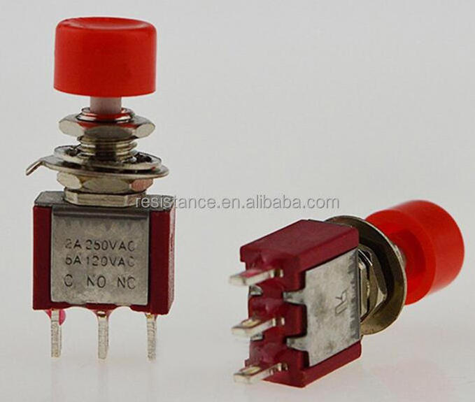 AC 250V 2A/120V 5A Mini Momentary 3 pin Push Button Switch