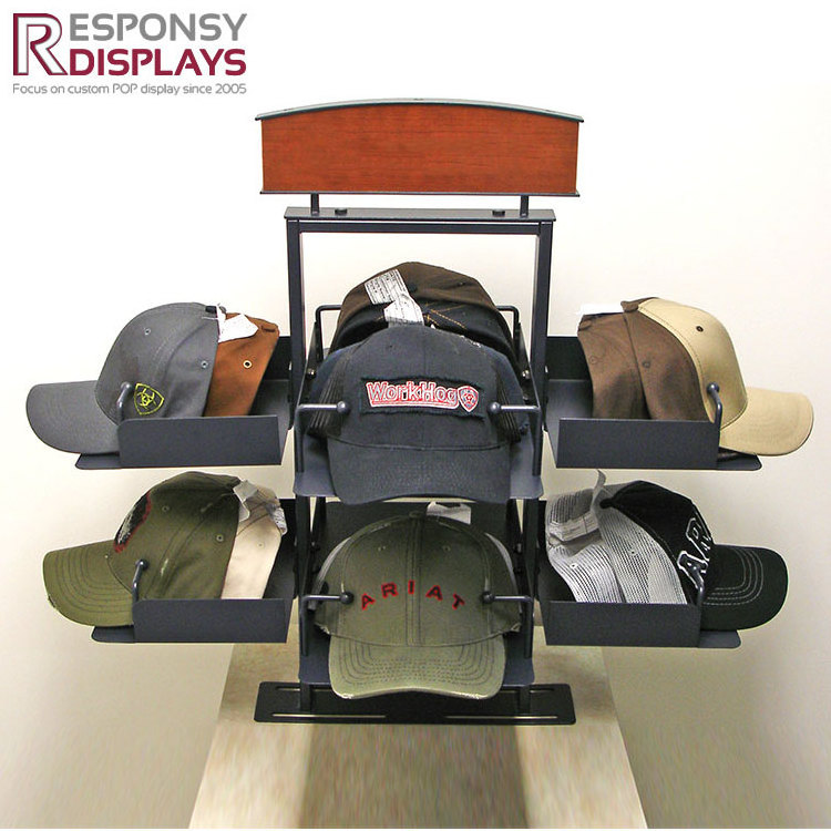 Footwear shop hat and clothing hooks rotating rack socks hat display stand