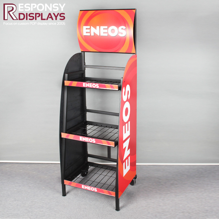 customized retail store metal steel wheel display floor standing auto tyres display stand