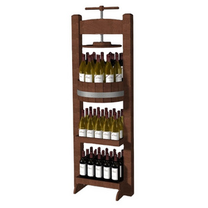 Customized Floor MDF Wooden Bottle Display Stand Wine Display Stand Rack