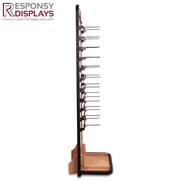 Customized wood and metal for hanging accessories hanging stand floor clothes display stand