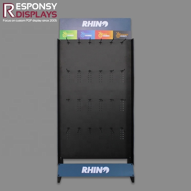 Hot Selling Customized Floor Accessory Tools Display Metal Display Stand with Hooks