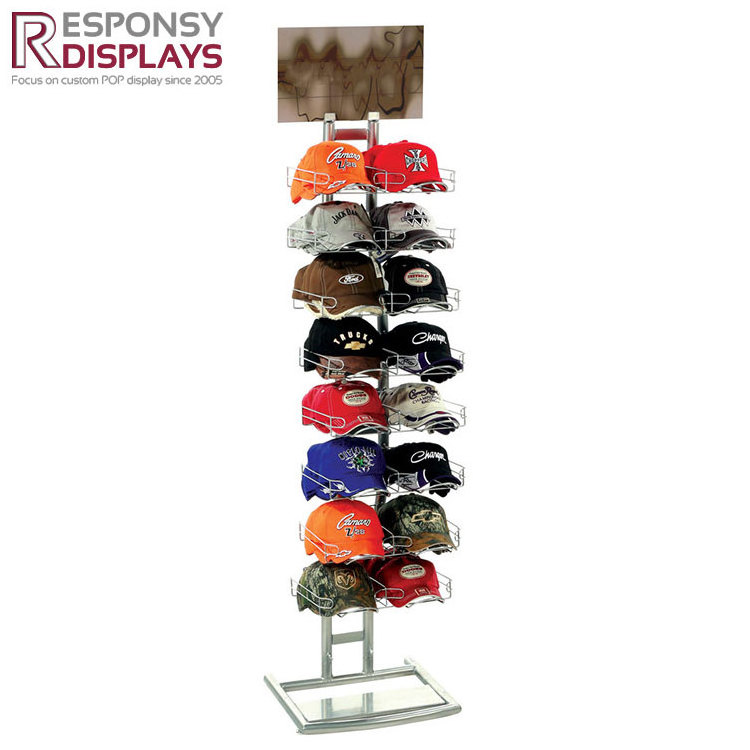 Customized baseball cap wire shelf metal material hat display stand