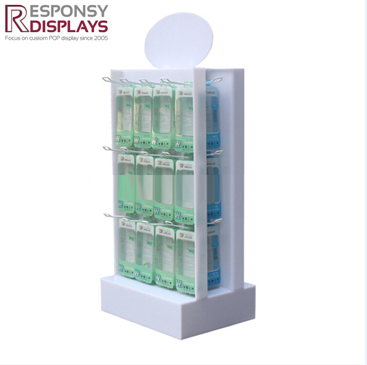 Customized Rotating Floor Eyelash Rack Acrylic Accessories Display Shelf For Cosmetic