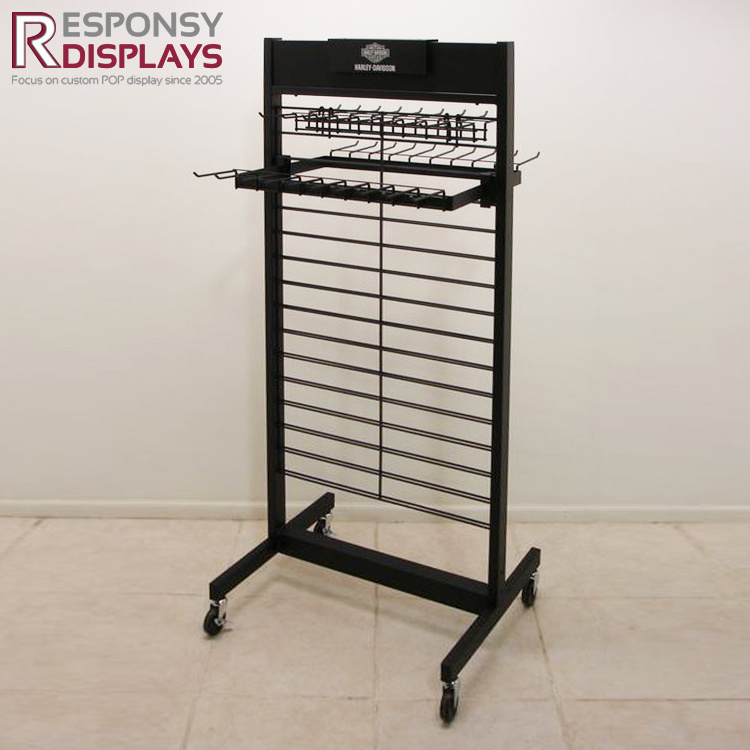 Floor Clothing Shelf Metal Garment Display Rack For Clothes Store