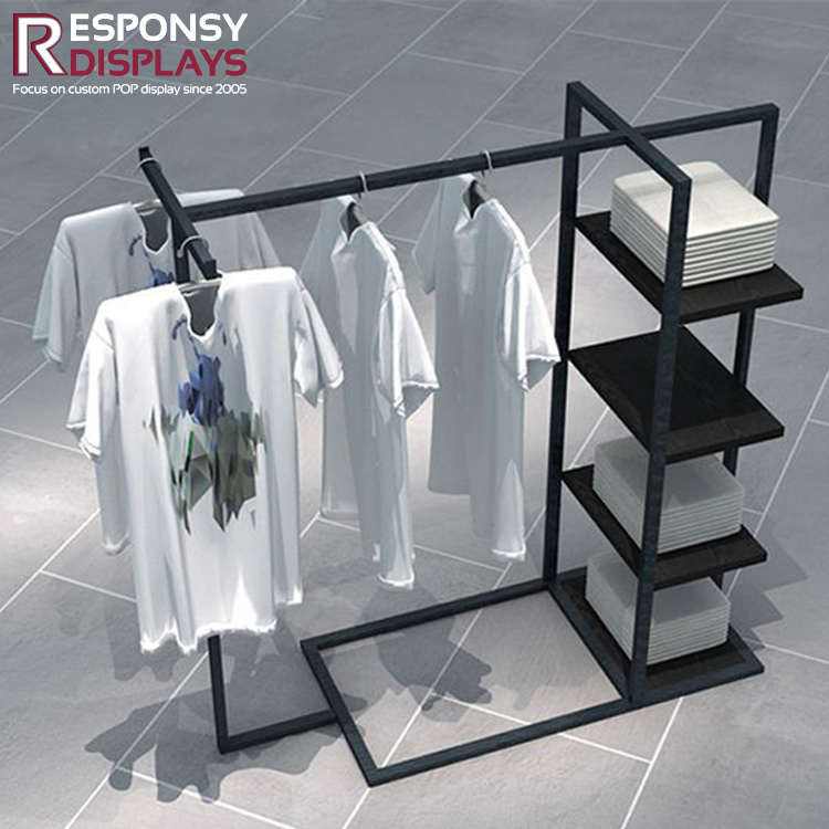 Customize Clothing Store Display Stand Store Garment Clothing Racks  Rack Stainless Steel Clothes Hanging Rack