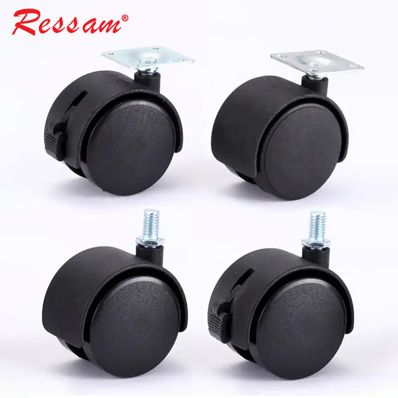 Ressam Plastic Furniture Castor Wheels Heavy Duty Office Chair Swivel Casters with Brake