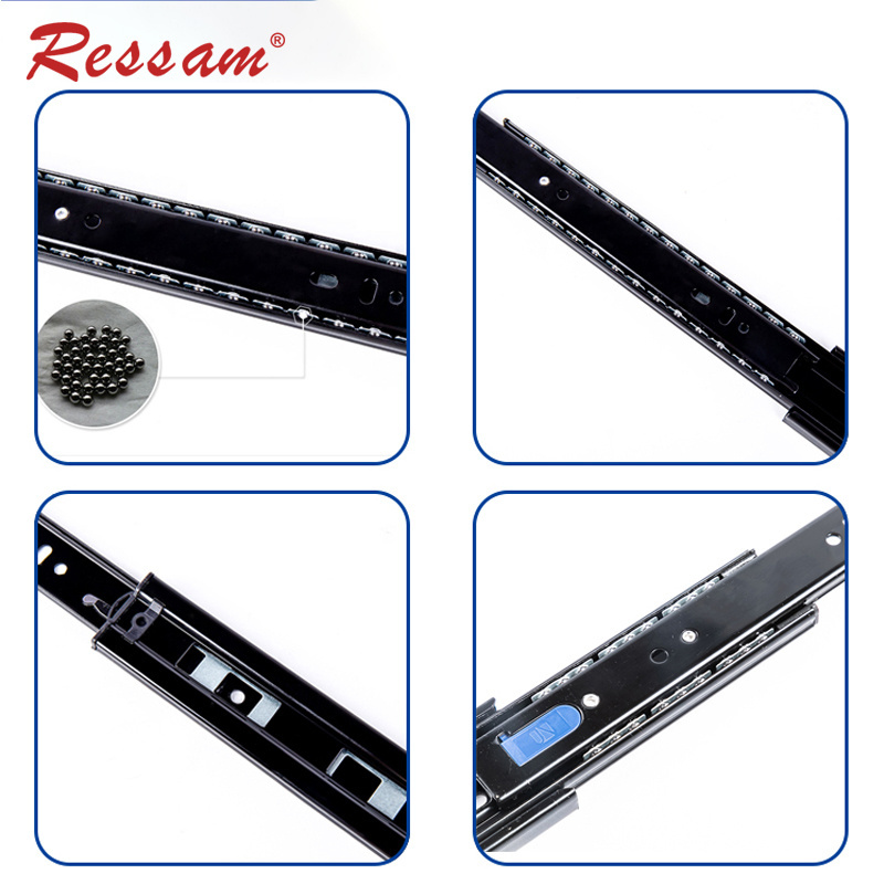 Ressam Telescopic Sliding Guide Channel Drawers Runner Cabinet Ball Bearing Drawer Slide