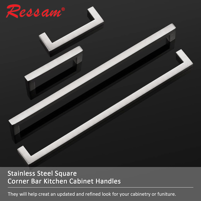 Ressam High-End Furniture Euro Bar Stainless Steel Cabinet Knobs Handle Drawer Pulls Doors Handles