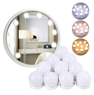 3 Modes Colors Makeup Mirror Light Led Touch Dimming Vanity Dressing Table Bulbs USB Hollywood Makeup Mirror Lamp