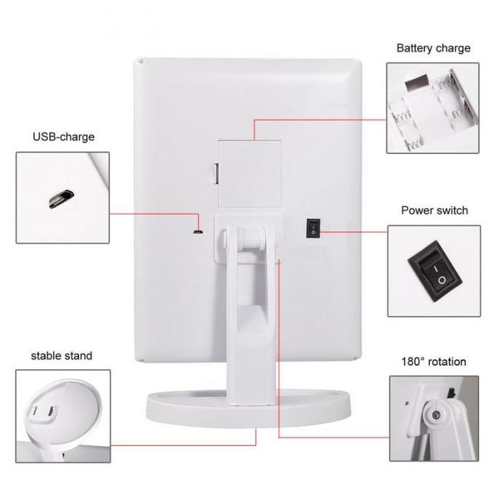 22 LED Touch Screen Makeup Mirror 1X 2X 3X Magnifying Vanity Makeup Mirror 3 Folding Adjustable Desktop cosmetic Mirror lights