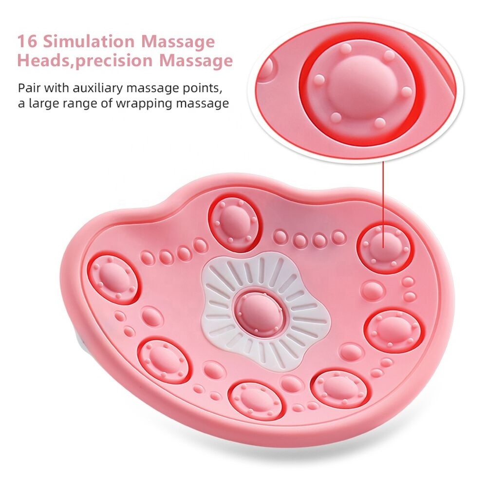 Electric Breast Massager Bra Vibration Breast Enhancement Instrument Hot Compress EMS Massage Chest Pump Red Blue Light Therapy