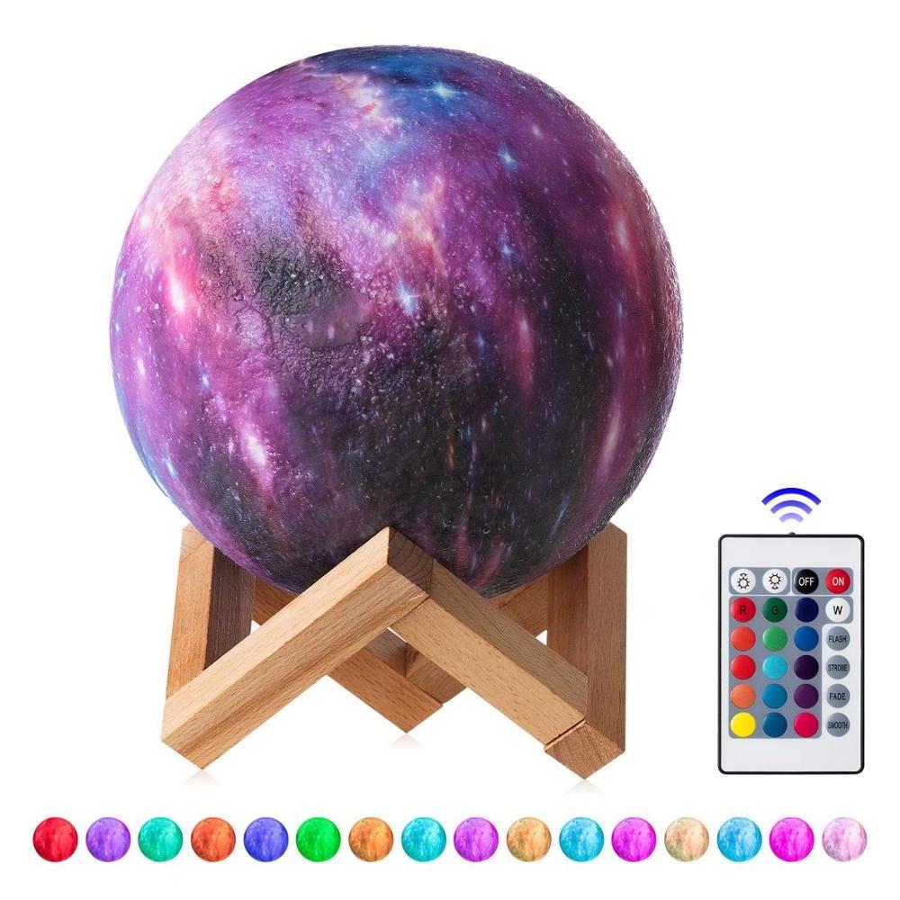 3D Printing Moon Lamp Moon Light Kids Night Space Light 16 Colors Change Touch and Remote Control Star Light For Birthday Gifts