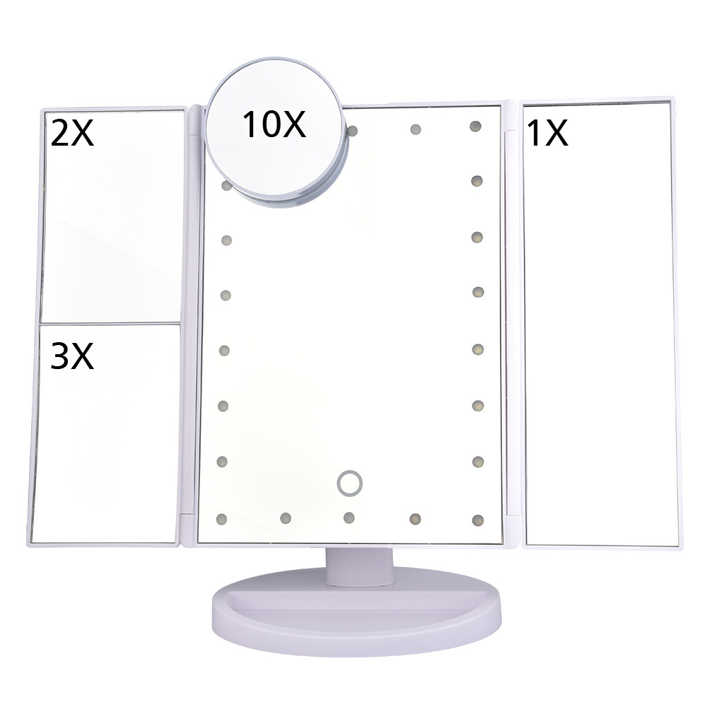 Mirror light for cosmetic makeup vanity mirror with 3x 2x 10x magnification light with makeup brush